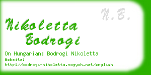 nikoletta bodrogi business card